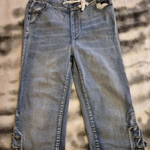 Stylish Light Blue Jeans with Lace-Up Detail